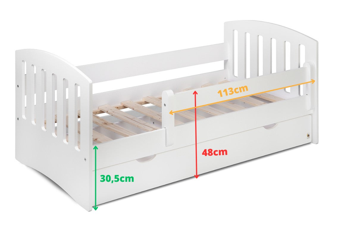 Lit enfant en bois YappyLux 80x160m avec tiroir