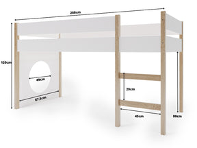 Lit mezzanine pour enfant YappyGrott 90x200cm