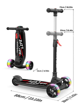 Patinete plegable de 3 ruedas para niños de 2 a 10 años