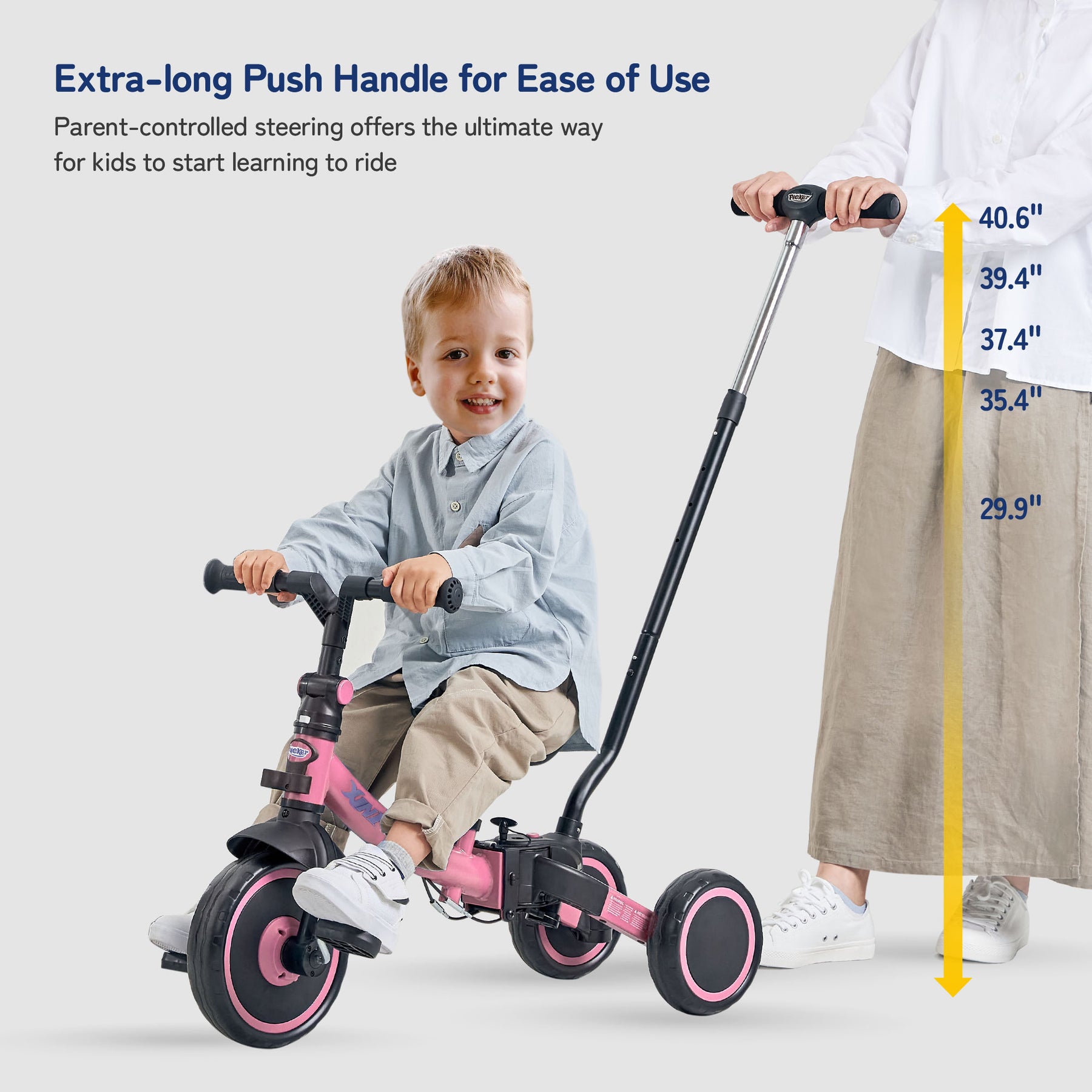 Tricycle enfant pliable 7-en-1  de 1 à 4 ans