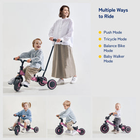 Tricycle enfant pliable 7-en-1  de 1 à 4 ans