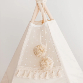 Tipi infantil con esterilla, dispositivo de fijación y guirnalda 120Lx120lx150H