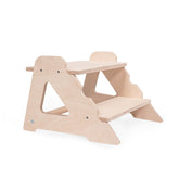 Tabouret escabeau MAMOI®2 marches – Bois naturel, universel et sécurisé