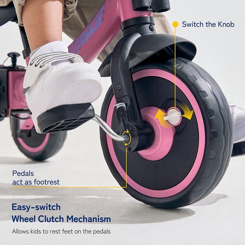 Tricycle enfant pliable 7-en-1  de 1 à 4 ans