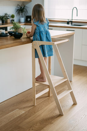 Torre de aprendizagem Montessori ultra-plana e dobrável