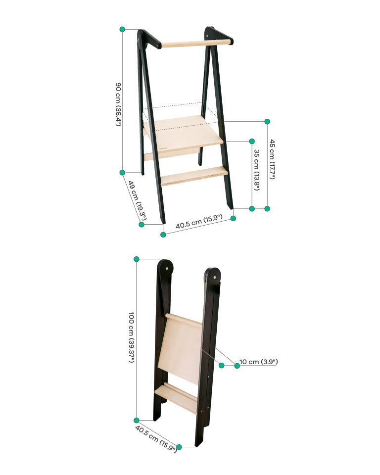 Torre de aprendizaje Montessori plegable y ultraplana