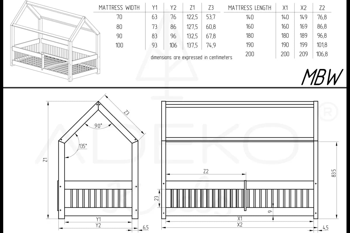 Cama infantil de madera MBW Mila