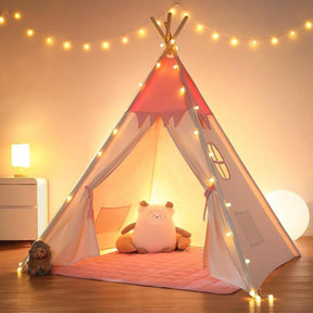 Tipi infantil con esterilla, dispositivo de fijación y guirnalda 120Lx120lx150H