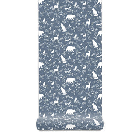 Papier peint animaux de la forêt bleu Pastelowe Love - Wallpapers par Pastelowe Love