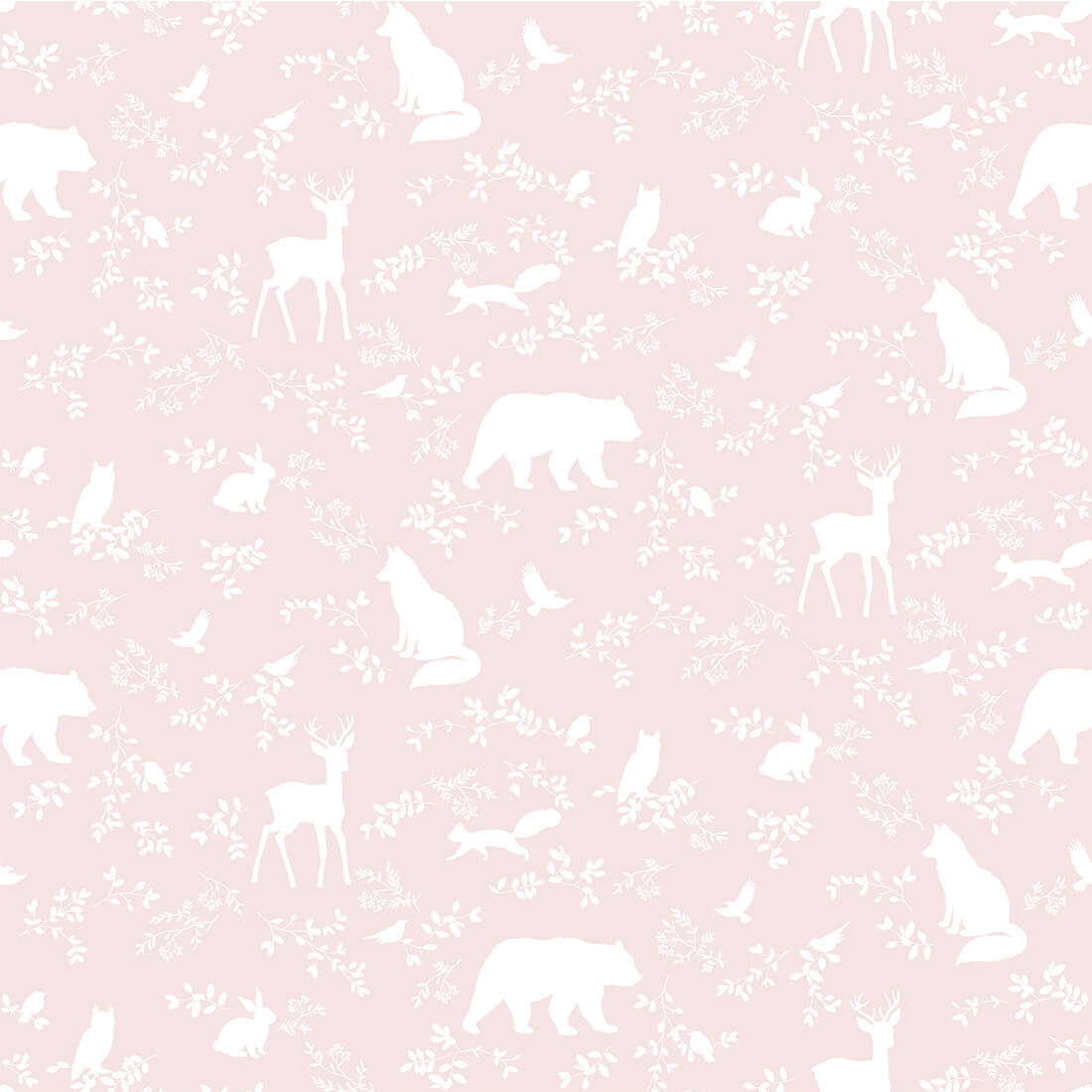 Papier peint animaux de la forêt rose Pastelowe Love - Wallpapers par Pastelowe Love